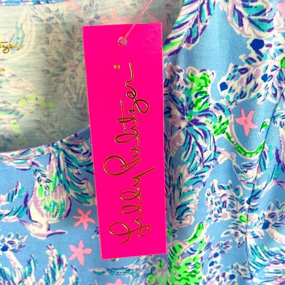 🆕💕🌴LILLY PULITZER🌴GEANNA SWING DRESS BLUE PERI THE TURTLE PACKAGE - Picture 3 of 4